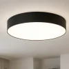 Plafoniere Moderne-Selezionato da Mazzolaluce Plafoniera cilindro di tessuto nero 78 cm per soggiorno moderno