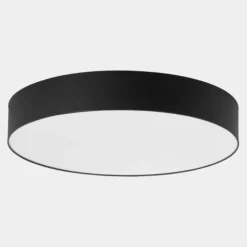 Plafoniere Moderne-Selezionato da Mazzolaluce Plafoniera cilindro di tessuto nero 78 cm per soggiorno moderno