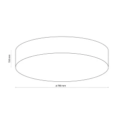 Plafoniere Moderne-Selezionato da Mazzolaluce Plafoniera cilindro di tessuto nero 78 cm per soggiorno moderno