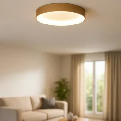 Plafoniere Moderne-Selezionato da Mazzolaluce Plafoniera 50cm anello oro led 45w 2950l con telecomando app