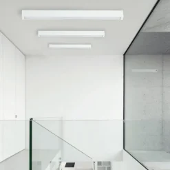 Plafoniere Moderne-Selezionato da Mazzolaluce Plafoniera 122 cm bianca design sottile moderna led 22w 3000k