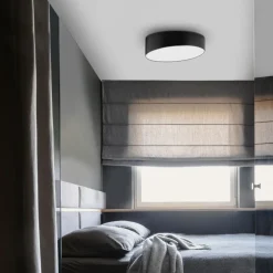 Plafoniere Moderne-Selezionato da Mazzolaluce Plafoniera 50cm led nera design moderna per camera da letto