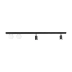 Plafoniere Moderne-Selezionato da Mazzolaluce Plafoniera 115 cm nera con faretti orientabili e sfere in vetro moderna