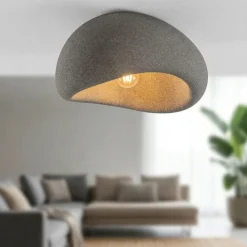 Plafoniere Moderne-Selezionato da Mazzolaluce Plafoniera 40cm per ingresso wabi sabi japandi antracite design