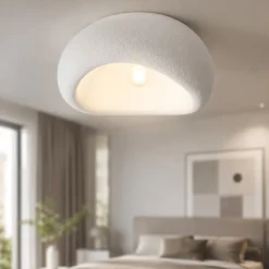 Plafoniere Moderne-Selezionato da Mazzolaluce Plafoniera 50cm stile wabi sabi design japandi bianca