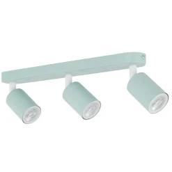 Plafoniere Moderne-Selezionato da Mazzolaluce Plafoniera colore verde menta con 3 faretti orientabili