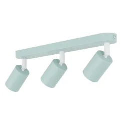 Plafoniere Moderne-Selezionato da Mazzolaluce Plafoniera colore verde menta con 3 faretti orientabili