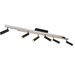 Plafoniere Moderne-Selezionato da Mazzolaluce Plafoniera con faretti allungabile alluminio nero led 2700k a 6500k con telecomando