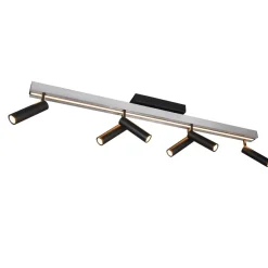 Plafoniere Moderne-Selezionato da Mazzolaluce Plafoniera con faretti allungabile alluminio nero led 2700k a 6500k con telecomando