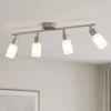 Plafoniere Moderne-Selezionato da Mazzolaluce Plafoniera con 4 faretti led orientabili vetri bianchi
