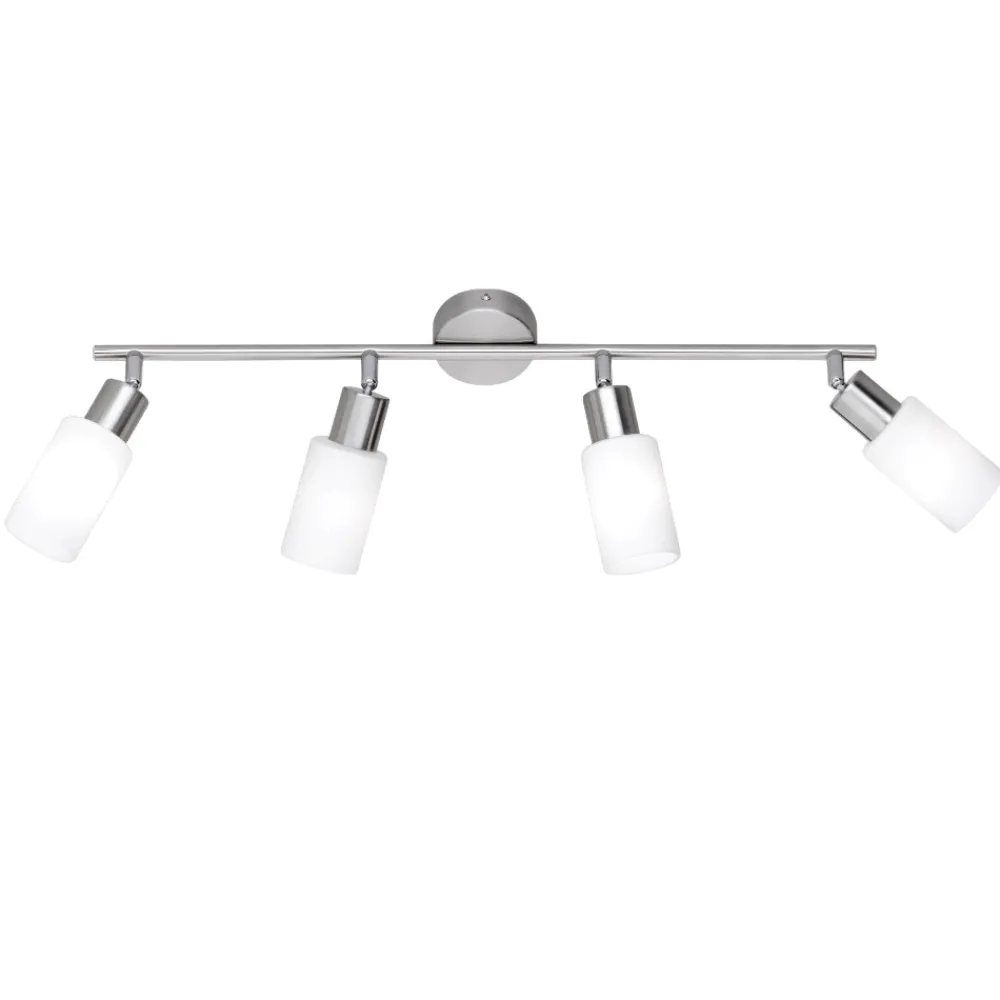Plafoniere Moderne-Selezionato da Mazzolaluce Plafoniera con 4 faretti led orientabili vetri bianchi