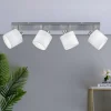 Plafoniere Moderne-Selezionato da Mazzolaluce Plafoniera con 4 faretti led orientabili nichel