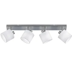 Plafoniere Moderne-Selezionato da Mazzolaluce Plafoniera con 4 faretti led orientabili nichel