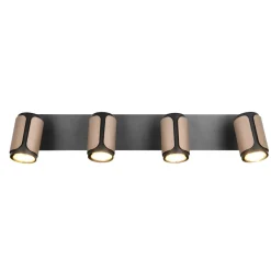 Plafoniere Moderne-Selezionato da Mazzolaluce Plafoniera con 4 faretti nero caffe luci orientabili
