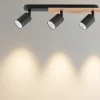 Plafoniere Moderne-Selezionato da Mazzolaluce Plafoniera con faretti nero legno orientabili per cucina