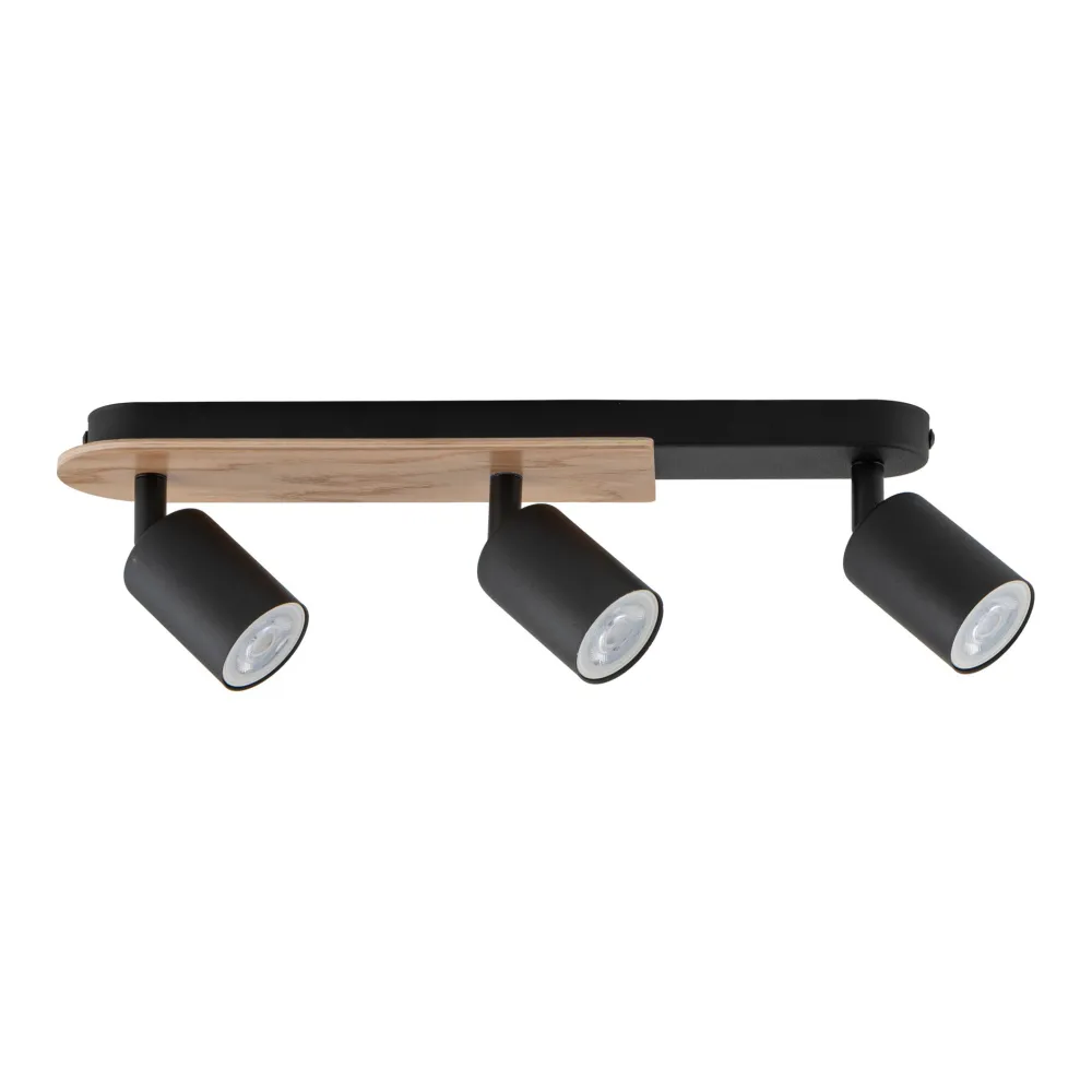 Plafoniere Moderne-Selezionato da Mazzolaluce Plafoniera con faretti nero legno orientabili per cucina