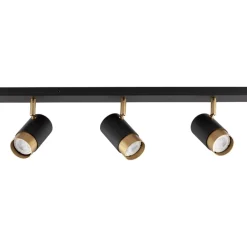 Plafoniere Moderne-Selezionato da Mazzolaluce Plafoniera con 3 faretti nero oro orientabili