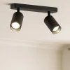 Plafoniere Moderne-IsyLuce Plafoniera con 2 faretti orientabili nera