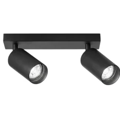 Plafoniere Moderne-IsyLuce Plafoniera con 2 faretti orientabili nera