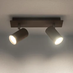 Plafoniere Moderne-Selezionato da Mazzolaluce Plafoniera con 2 faretti orientabili marrone corten