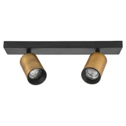 Plafoniere Moderne-Selezionato da Mazzolaluce Plafoniera con 2 faretti orientabili nero oro