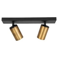 Plafoniere Moderne-Selezionato da Mazzolaluce Plafoniera con 2 faretti orientabili nero oro