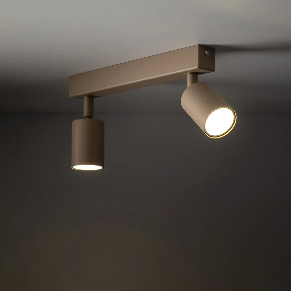 Plafoniere Moderne-Selezionato da Mazzolaluce Plafoniera con 2 faretti sabbia orientabili