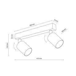 Plafoniere Moderne-Selezionato da Mazzolaluce Plafoniera con 2 faretti sabbia orientabili