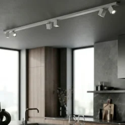 Plafoniere Moderne-Perenz Illuminazione Plafoniera con lampade orientabili bianca 200cm oddy perenz