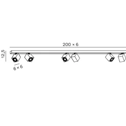Plafoniere Moderne-Perenz Illuminazione Plafoniera con lampade orientabili bianca 200cm oddy perenz