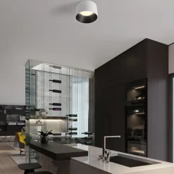 Plafoniere Moderne-Selezionato da Mazzolaluce Plafoniera cono bianco nero per cucina moderna led 24w 3000k