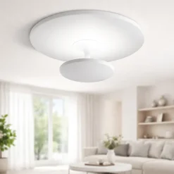Plafoniere Moderne-Fabas Luce Plafoniera conrad moderna bianca per soggiorno
