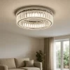 Plafoniere Moderne-Selezionato da Mazzolaluce Plafoniera contemporana 50cm cromo e cristalli led 3500k dimmerabile