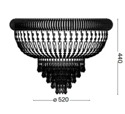 Plafoniere Moderne-Ideal Lux Plafoniera contemporanea dubai pl6 cromo cristalli
