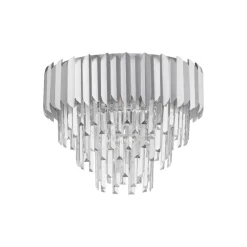 Plafoniere Moderne-Selezionato da Mazzolaluce Plafoniera contemporanea per salotto cromo e cristalli 50cm