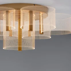Plafoniere Moderne-Selezionato da Mazzolaluce Plafoniera contemporanea per salotto ottone led 3000k 68cm
