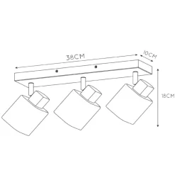 Plafoniere Moderne-Selezionato da Mazzolaluce Plafoniera con tre faretti da soffitto nera vetri fume orientabili