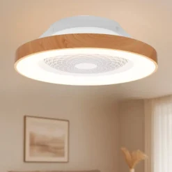 Ventilatori Da Soffitto-Selezionato da Mazzolaluce Plafoniera con ventilatore a soffitto di legno silenzioso 18mq con telecomando