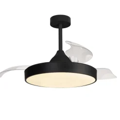 Ventilatori Da Soffitto-Selezionato da Mazzolaluce Plafoniera con ventilatore ambienti fino a 20mq nero led cct telecomando e app
