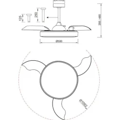 Ventilatori Da Soffitto-Selezionato da Mazzolaluce Plafoniera con ventilatore ambienti fino a 20mq nero led cct telecomando e app