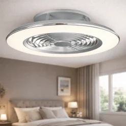 Ventilatori Da Soffitto-Selezionato da Mazzolaluce Plafoniera con ventilatore argento led con telecomando app