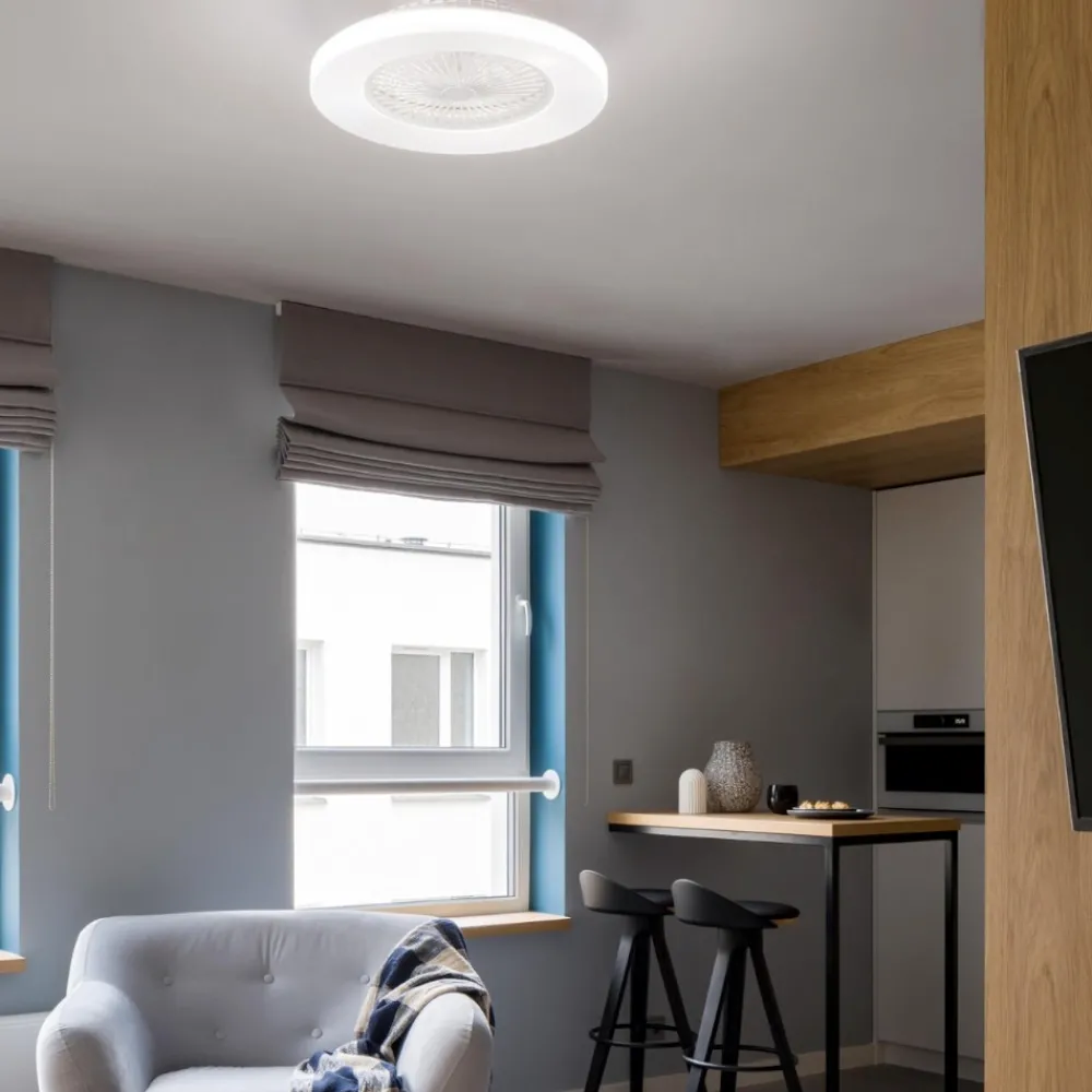 Ventilatori Da Soffitto-Selezionato da Mazzolaluce Plafoniera con ventilatore bianco silenzioso 13mq con telecomando