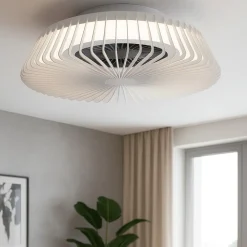 Ventilatori Da Soffitto-Selezionato da Mazzolaluce Plafoniera con ventilatore bianco da soffitto silenzioso con telecomando
