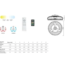 Ventilatori Da Soffitto-Selezionato da Mazzolaluce Plafoniera con ventilatore bianco con pale di legno con telecomando