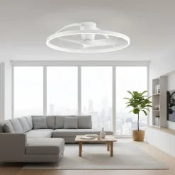 Ventilatori Da Soffitto-Selezionato da Mazzolaluce Plafoniera con ventilatore bianco 13mq led cct motore inverter