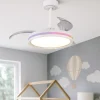 Ventilatori Da Soffitto-Selezionato da Mazzolaluce Plafoniera con ventilatore bianco per cameretta con telecomando app 13mq