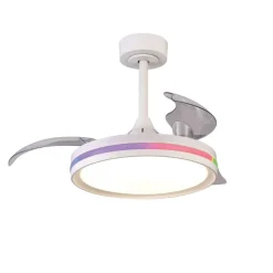 Ventilatori Da Soffitto-Selezionato da Mazzolaluce Plafoniera con ventilatore bianco per cameretta con telecomando app 13mq
