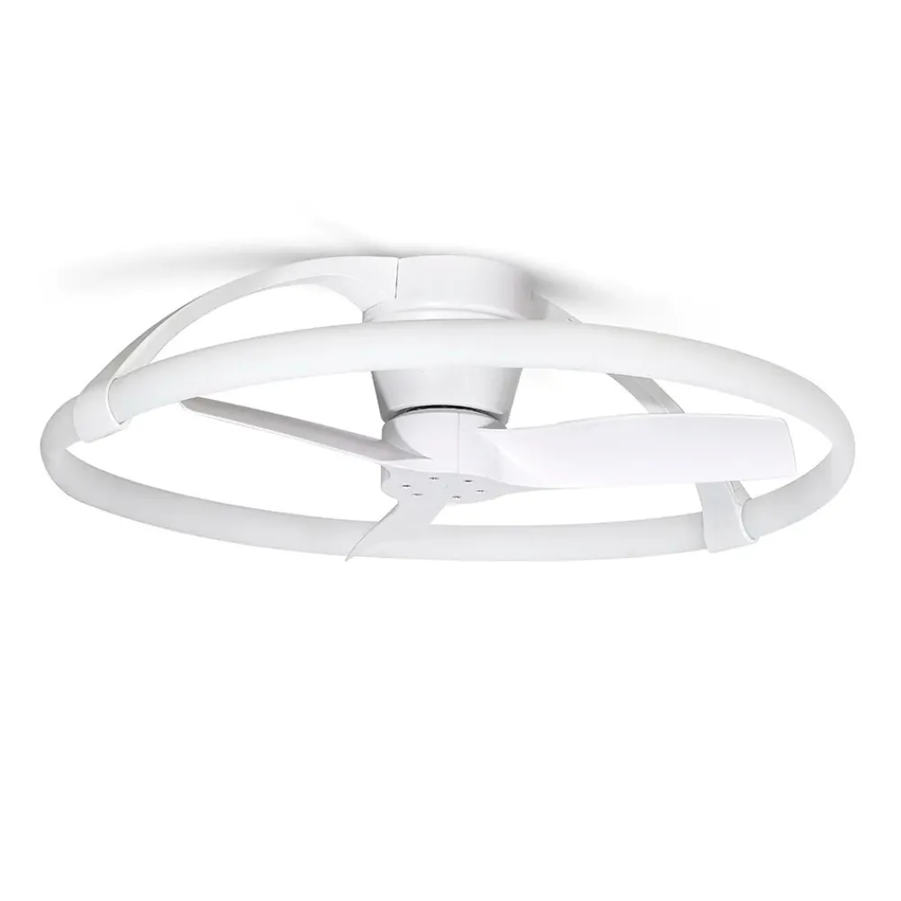 Ventilatori Da Soffitto-Selezionato da Mazzolaluce Plafoniera con ventilatore da soffitto bianco moderno 20mq con telecomando