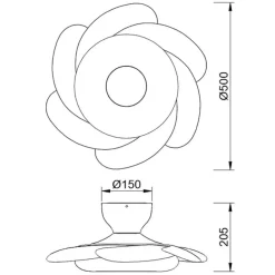Ventilatori Da Soffitto-Selezionato da Mazzolaluce Plafoniera con ventilatore da soffitto con luce 13 mq con telecomando