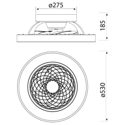 Ventilatori Da Soffitto-Selezionato da Mazzolaluce Plafoniera con ventilatore e telecomando bianco e legno max 13mq led cct